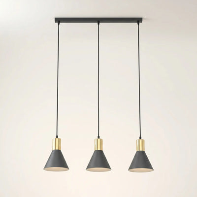 Suspension 3 Cônes Anthracite Billard