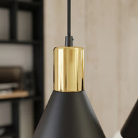 Suspension 3 Cônes Anthracite Billard