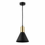 Suspension Cône Industriel Noir Or | L'Atelier du Lustre