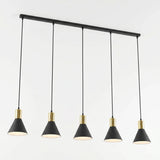 Suspension 5 Cônes Noir Or Billard | L'Atelier du Lustre