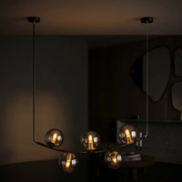 Suspension Arc Verre Fumé Salon Noir