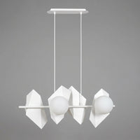 Suspension 4 Globes Origami Blanc