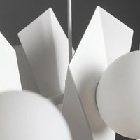 Suspension 4 Globes Origami Blanc