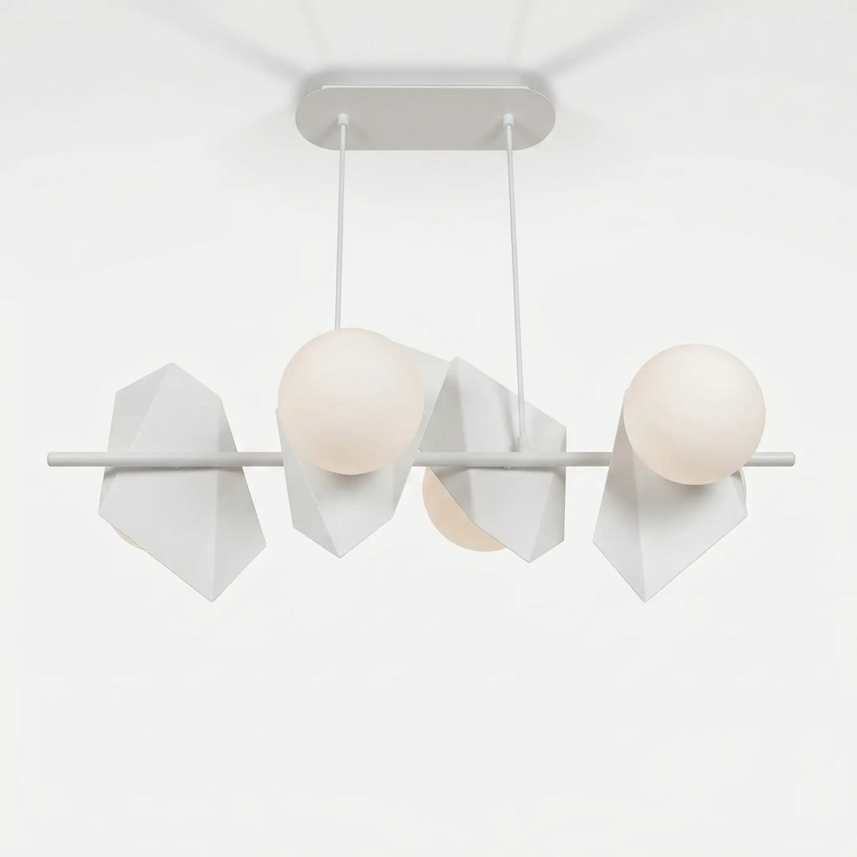 Suspension GIVRE – Lustre Blanc | L'Atelier du Lustre vue du dessous