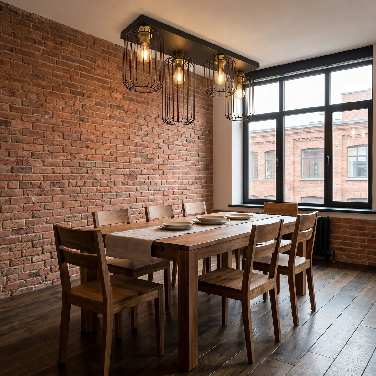lustre design salon grille acier salle manger