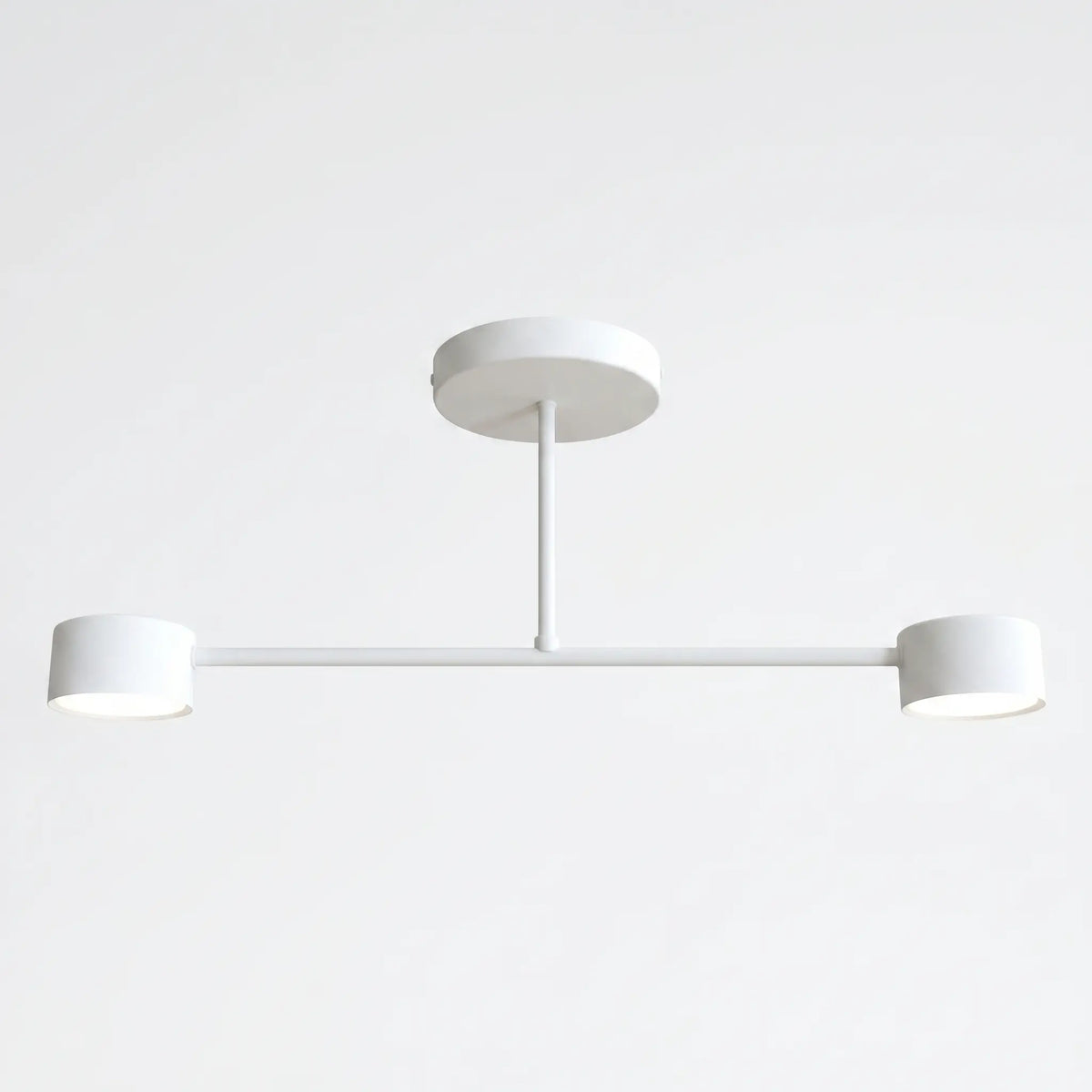 Plafonnier BISE blanc acier thermolaqué 2 feux studio fond blanc