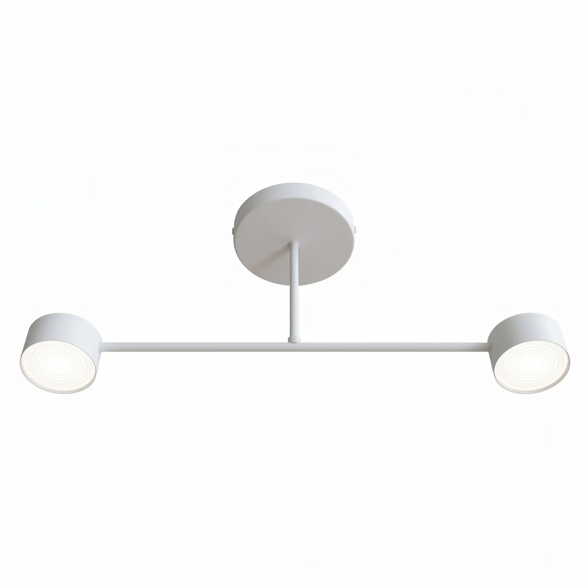 Plafonnier BISE blanc acier thermolaqué 2 feux vue dessous