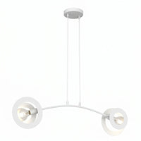 Suspension 2 Anneaux Blanc Salon