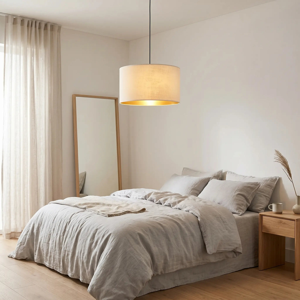 lustre chambre suspension tissu velours blanc cocooning