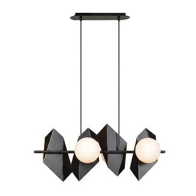 Suspension Origami Verre Blanc Billard