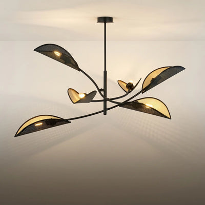 Suspension 6 Ailes Noir Or Salon