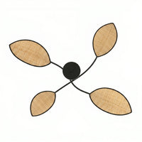 Suspension 4 Ailes Rotin Naturel Salon