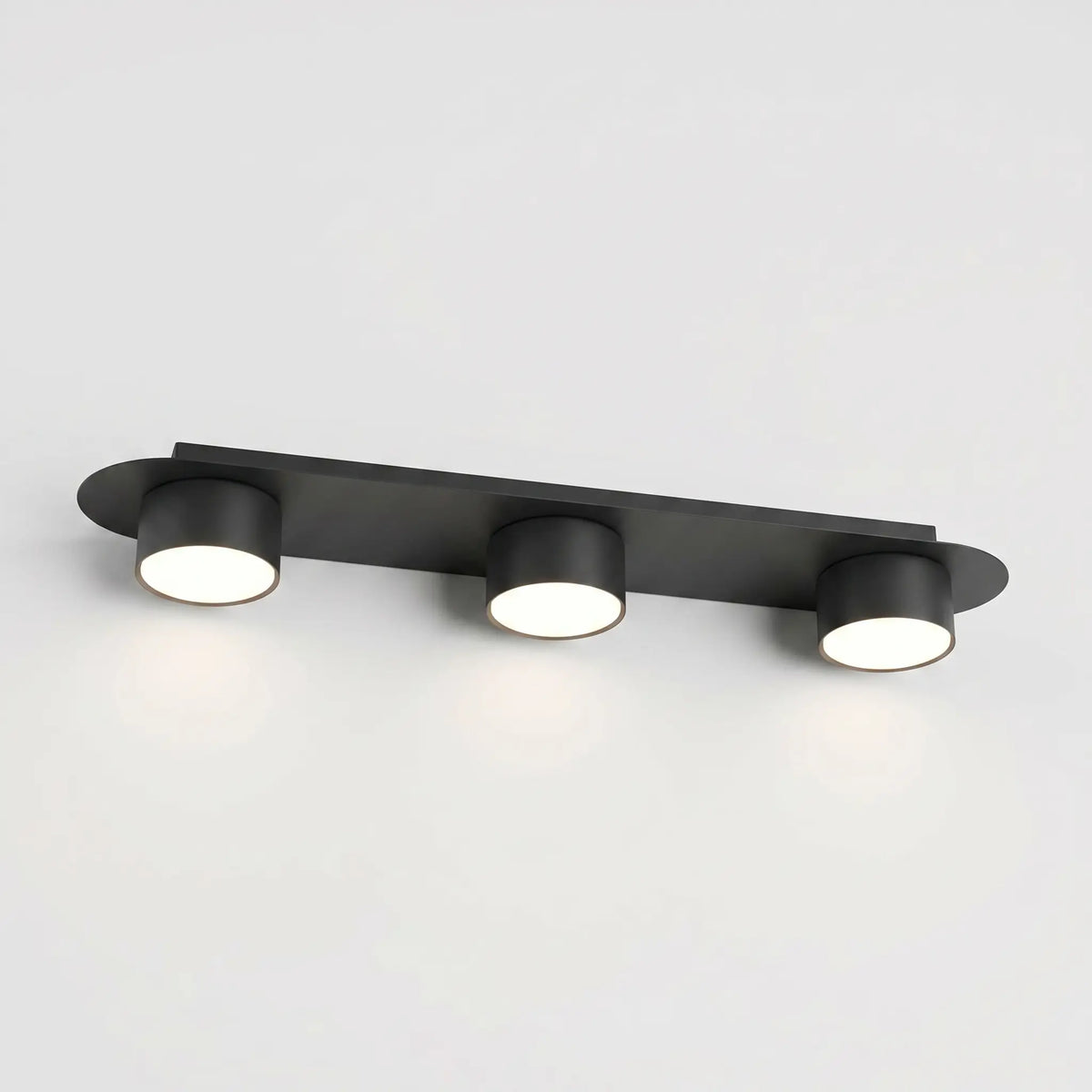 plafonnier rampe 3 feux acier noir mat LIGNE