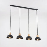 Suspension 4 Cônes Noir Bois Salon | L'Atelier du Lustre