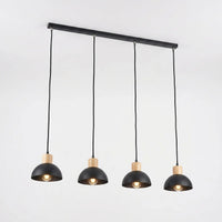 Suspension 4 Cônes Noir Bois Salon