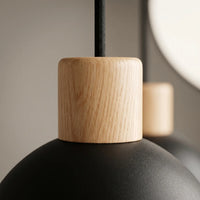 Suspension 4 Cônes Noir Bois Salon