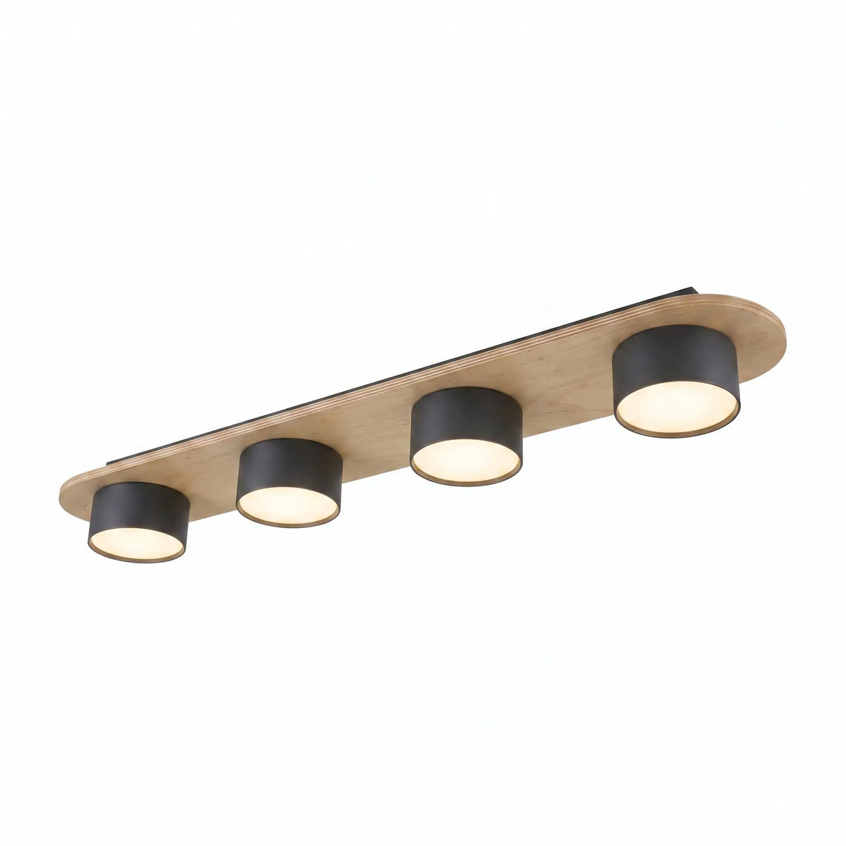 Plafonnier LINEA – Lustre Scandinave Bois studio fond blanc