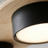 Plafonnier Rampe 4 Spots Noir Bois