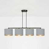 Suspension 4 Pendants Velours Gris | L'Atelier du Lustre