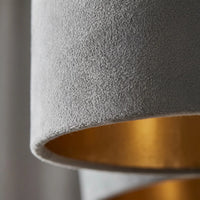 Suspension 4 Pendants Velours Gris