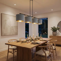 Suspension 4 Pendants Velours Gris