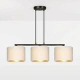 Suspension 3 Pendants Velours Blanc Or | L'Atelier du Lustre