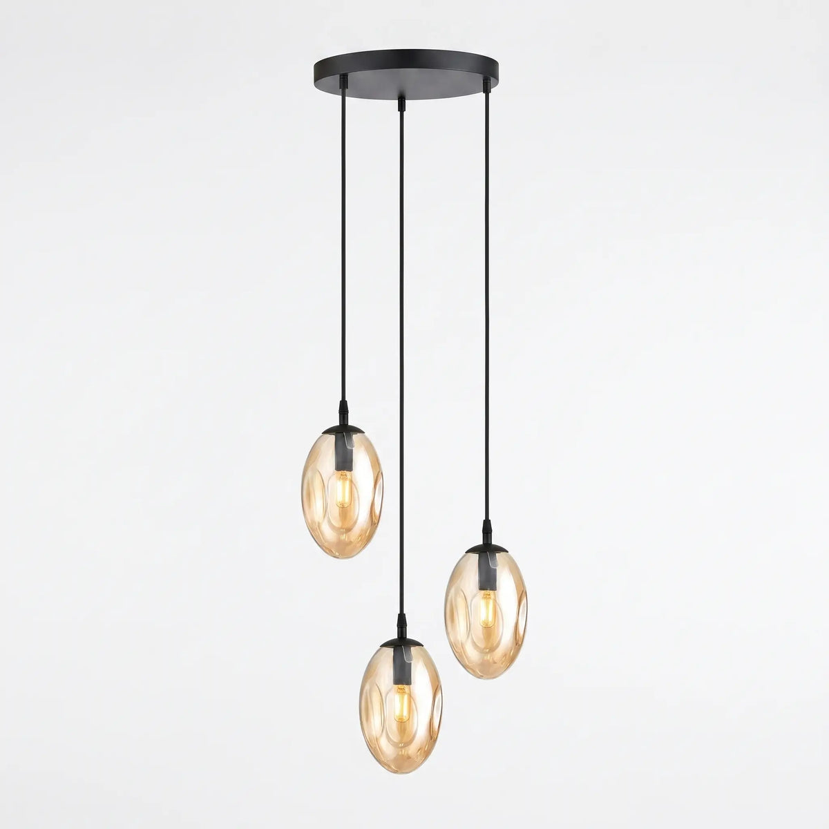 NECTAR verre ambré texturé relief suspension