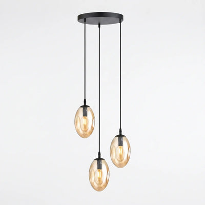 Suspension Cluster Verre Ambré Salon