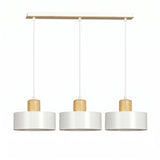 Suspension 3 Cylindres Blanc Bois | L'Atelier du Lustre