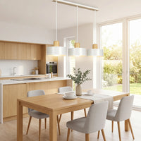 Suspension 3 Cylindres Blanc Bois