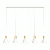 Suspension 5 Cônes Blanc Or Salon | L'Atelier du Lustre