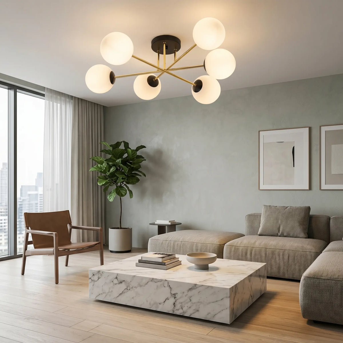 Plafonnier OPALE – Plafonnier Design salon moderne