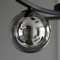 Plafonnier 2 Globes Verre Fumé Salon