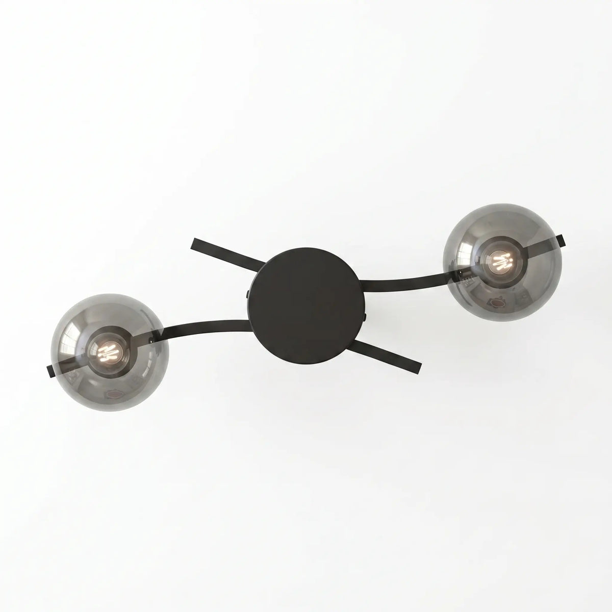 globe verre fumé graphite lustre design vue dessus