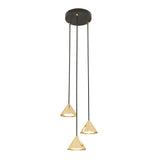 Suspension triple Cône Or Salon | L'Atelier du Lustre