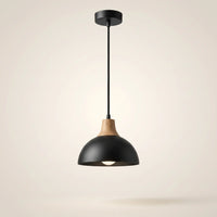 Suspension Globe Noir Bois Salon