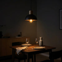 Suspension Globe Noir Bois Salon