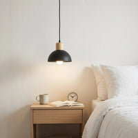 Suspension Globe Noir Bois Salon