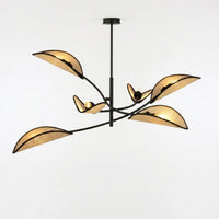 Suspension 6 Ailes Rotin Naturel Salon