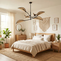 Suspension 6 Ailes Rotin Naturel Salon