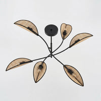 Suspension 6 Ailes Rotin Naturel Salon