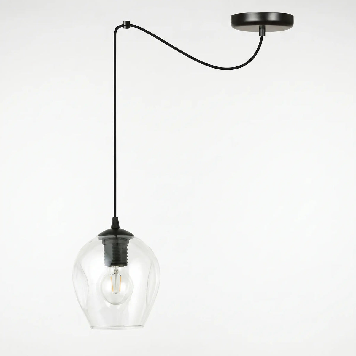 suspension PRISME verre acier design spider lumière filtrée vue 