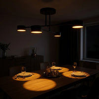 Plafonnier 4 Cylindres Noir Cuisine