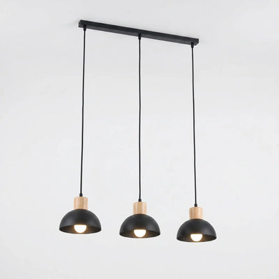 Suspension 3 Globes Bois Billard