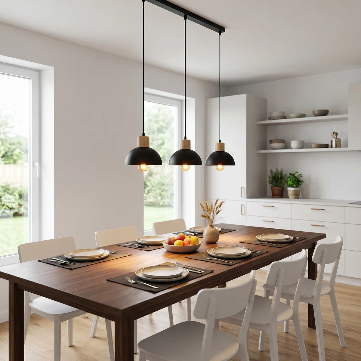 Suspension RUNE – Lustre Bois salle manger moderne