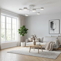 Plafonnier 6 Spots Blanc Scandinave