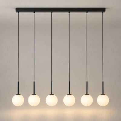 Suspension boule verre linéaire scandinave noire - Solane