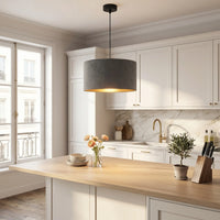 Suspension Pendant Velours Gris