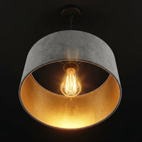 Suspension Pendant Velours Gris