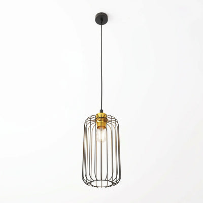 Suspension Mini Cage Noir Or Salon